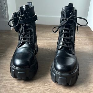 Prada combat boots